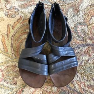 Otisopse  Blue Italian Leather Sandal